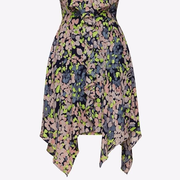 BCBG MAXAZRIA Jessica Floral-Print Dress DARK MIDNIGHT COMBO Size 0 - Picture 6 of 6